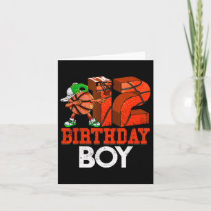 Kids 12 Year Old Bysketbyll Dabbing 12th Birthday  Card