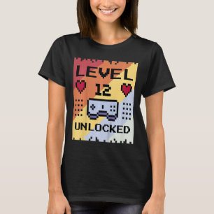 Kids 12 Years Old Birthday Gamer Level 12 Unlocked T-Shirt