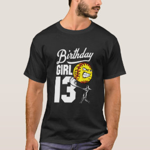 Kids 13 Year Old Softball Birthday Party Theme 13T T-Shirt