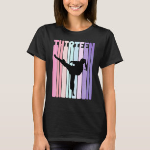 Kids 13th Birthday Retro Taekwondo Karate Girls 13 T-Shirt