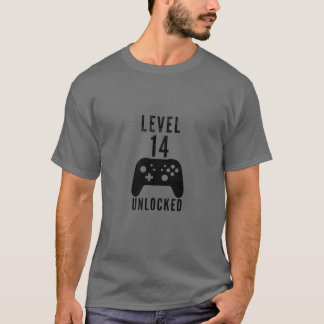 Kids 14 Year Old Birthday Gamer Level 14 Unlocked T-Shirt