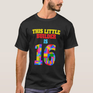 Kids 16th Birthday 16 Years Old Builder Boy Girl B T-Shirt