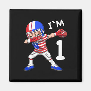 Kids 1 Birthday American Football Dabbing 1 Year O Magnet