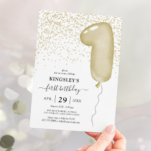 Kids 1st Balloon Birthday Invitation