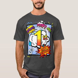 Kids 1st Birthday 1 Year Old Comic books Fans Cart T-Shirt