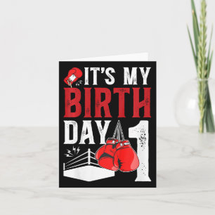 Kids 1st Birthday Boxing Boy 1 Year Old Boxer Bday Card