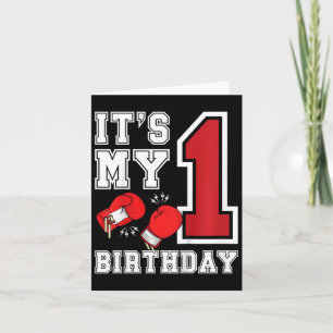 Kids 1st Birthday Boxing Boy 1 Year Old Boxer Bday Card