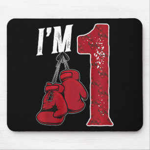 Kids 1st Birthday Boxing Boy One Year Old Boxer  Mouse Pad