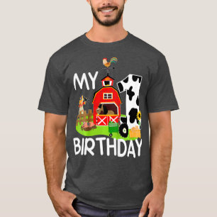Kids 1st Birthday  Farm Tractor Pig Horse Cow T-Shirt