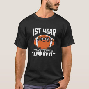 Kids 1st Birthday Football Touchdown 1 Year Old Bo T-Shirt