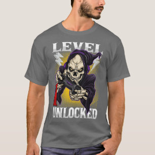 Kids 1st Birthday Gamer Skeleton Level 1 Unlocked T-Shirt