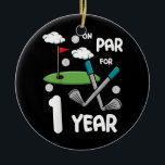 Kids 1st Birthday Golf Funny Golfer 1 Year Old Ceramic Ornament<br><div class="desc">Kids 1st Birthday Golf Funny Golfer 1 Year Old Boy Girl Gift. Perfect gift for your dad,  mom,  papa,  men,  women,  friend and family members on Thanksgiving Day,  Christmas Day,  Mothers Day,  Fathers Day,  4th of July,  1776 Independent day,  Veterans Day,  Halloween Day,  Patrick's Day</div>