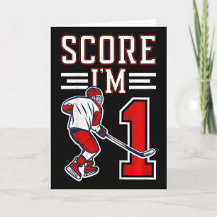 Kids 1st Birthday Ice Hockey Boy One Year Old Ice Card