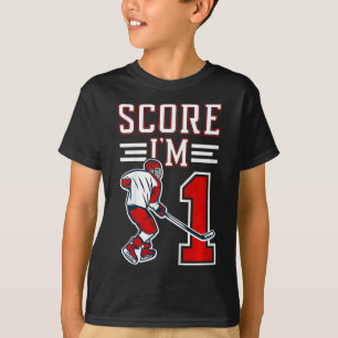 Kids 1st Birthday Ice Hockey Boy One Year Old Ice T-Shirt