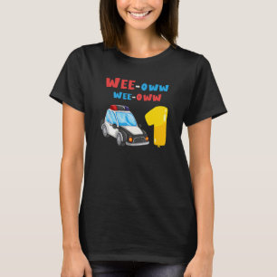Kids 1st Birthday Toddler Police Officer Car T-Shirt