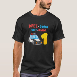 Kids 1st Birthday Toddler Police Officer Car T-Shirt