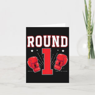 Kids 1st Boxing Birthday Party One Year Old Boxer  Card