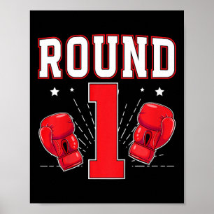 Kids 1st Boxing Birthday Party One Year Old Boxer Poster