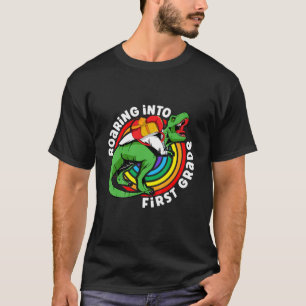 Kids 1St Grade Dinosaur Roaring T Rex Back To Scho T-Shirt