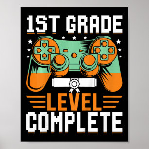 Kids 1st Grade Level Complete Graduation Video Gam Poster