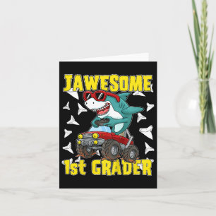Kids 1st Grade Monster Truck Dinosaur Megalodon Sh Card