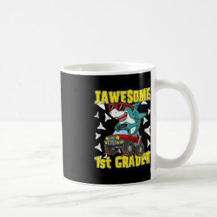 Kids 1st Grade Monster Truck Dinosaur Megalodon Sh Coffee Mug