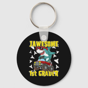 Kids 1st Grade Monster Truck Dinosaur Megalodon Sh Keychain