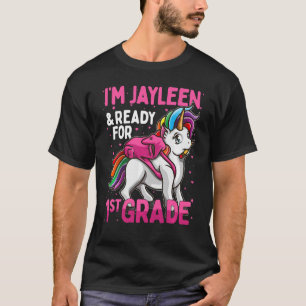 Kids 1st Grader Unicorn I'm Jayleen And Ready For T-Shirt