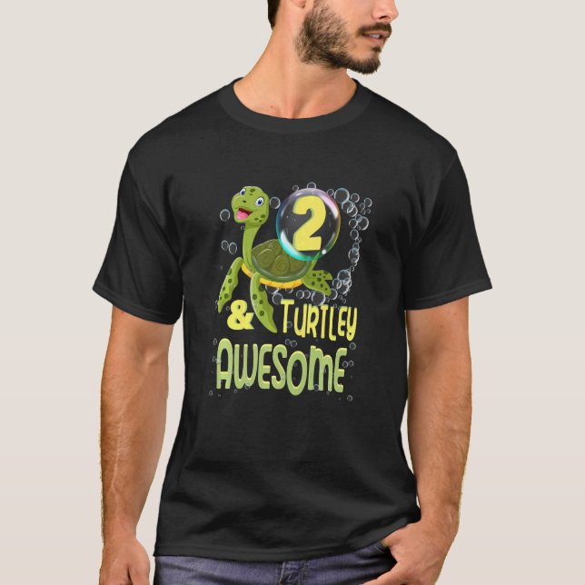Kids 2 And Turtley Awesome Reptile 2 Year Old Kids T-Shirt (Front)