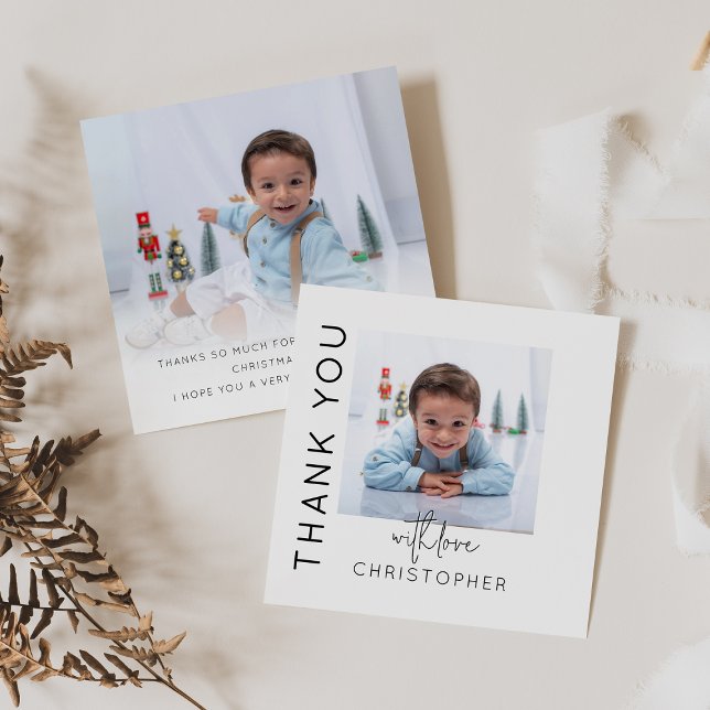 Kids 2 Photo Thank You Card (Creator Uploaded)