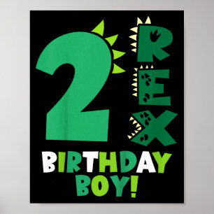 Kids 2 Rex Birthday Boy Two Rex Dinosaur Dino 2nd Poster