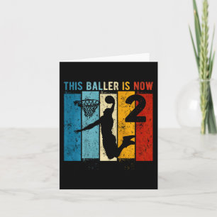 Kids 2 Year Old Basketball 2nd Birthday Boy  Card