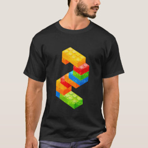 Kids 2 Year Old Building Blocks Birthday  Bricks 2 T-Shirt