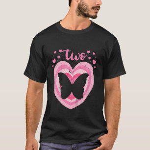 Kids 2 Year Old Cute Butterfly Birthday Girl 2nd B T-Shirt