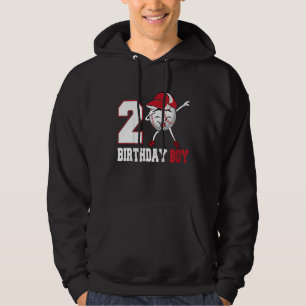 Kids 2 Year Old  Dabbing Baseball 2nd Birthday Boy Hoodie