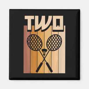 Kids 2 Year Old Dminton Birthday Boy 2nd Birthday Magnet