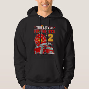 Kids 2 Year Old Firefighter Birthday Party Fire Tr Hoodie
