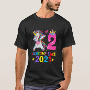 Kids 2 Year Old  Girls Teens Dabbing Unicorn 2nd B T-Shirt