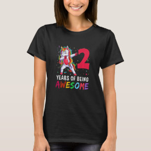 Kids 2 Year Old Girls Teens Dabbing Unicorn 2nd B T-Shirt