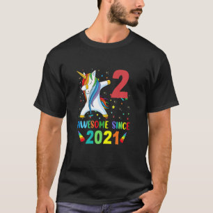 Kids 2 Year Old Girls Teens Dabbing Unicorn 2nd B T-Shirt