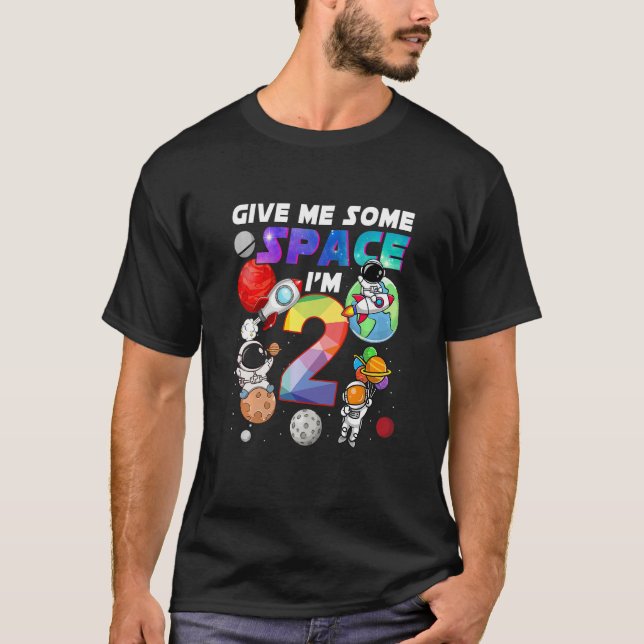 Kids 2 Year Old Outer Space Birthday Planets Astro T-Shirt (Front)