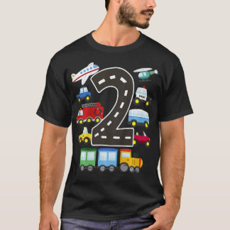 Kids 2 Year Old Transportation Birthday Car Train  T-Shirt