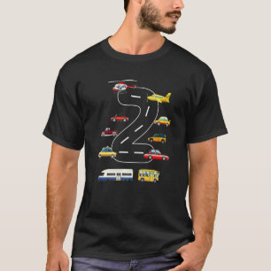 Kids 2 Year Old Transportation Birthday Car Train  T-Shirt
