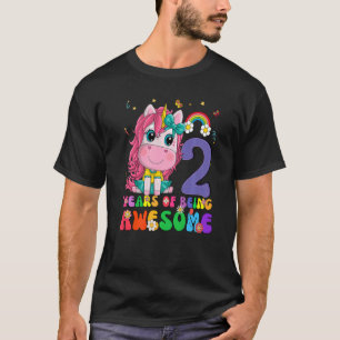 Kids 2 Years Old 2nd Birthday Girl Princess Unico T-Shirt