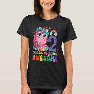 Kids 2 Years Old 2nd Birthday Girl Princess Unico T-Shirt