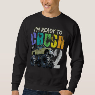 Kids 2 Years Old 2nd Birthday Monster Truck I Am R Sweatshirt