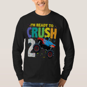 Kids 2 Years Old 2nd Birthday Monster Truck I Am R T-Shirt