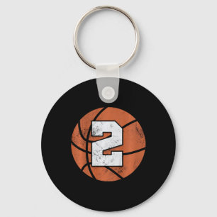 Kids 2 Years Old Birthday Kids Boys Girls Fun Bask Keychain
