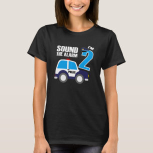 Kids 2nd Birthday 2 Two Year Old Police Car Cop Of T-Shirt