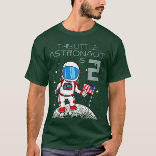 Kids 2nd Birthday Astronaut Boys Gift 2 Year Old T-Shirt